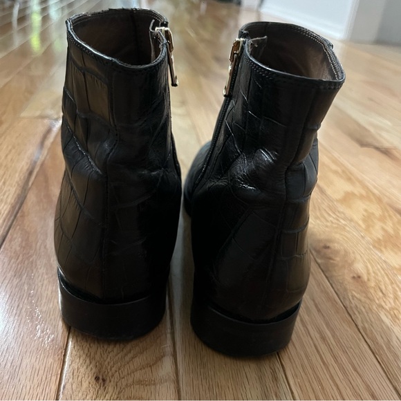 La Canadienne Leather Crock Print Ankle Boots. Dark Brown size 38 (7-1/2) - Picture 4 of 9